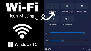 Fix Wi Fi Icon Not Showing Problem on Windows 1110  How To Fix Wifi Icon Missing 2024 [upl. by Nysilla]