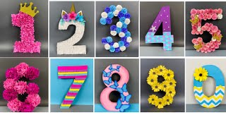 How to make 3D 0 to 9 Decorative Numbers for kids party celebration [upl. by Aicargatla]