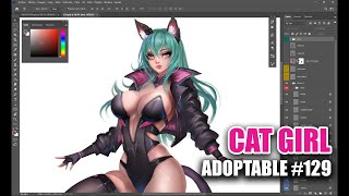 Cat Girl Speedpaint Adoptable129 [upl. by Mirilla]