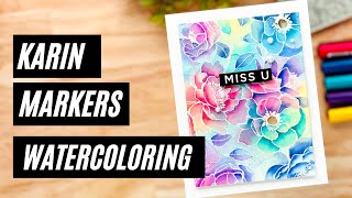 Watercoloring with Karin Brushmarkers [upl. by Astrix]