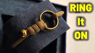 Ring Style  How to Make a Simple Adjustable Paracord Bracelet paracord [upl. by Elwyn]