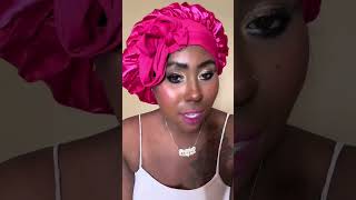 Satin Bonnet 💁🏾‍♀️ bonnet nightcap sleepingcap haircaretips nighttimeroutine 4chair [upl. by Ailliw377]