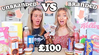 BRANDED VS UNBRANDED FOOD CHALLENGE £100 PRIZE [upl. by Nosidam]