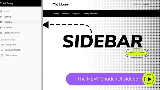 NEW Shadcn UI Sidebar in 10 mins  ReactNextJS [upl. by Struve]