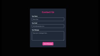 Contact Form Design  React  Vite  Tailwind CSS [upl. by Moriyama314]