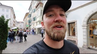 American in Bolzano Italy South Tyrol City Walking Tour [upl. by Kciremed]