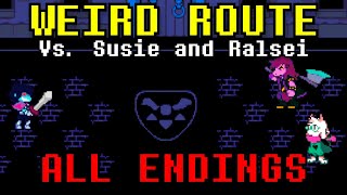 Vs Susie and Ralsei GenocideWeird Route Battle Fangame ALL ENDINGS [upl. by Barayon]