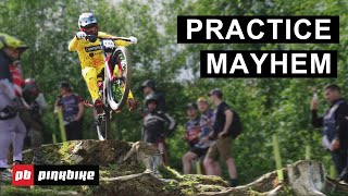 Stump Section From Hell  Leogang World Cup DH Practice [upl. by Elpmid]