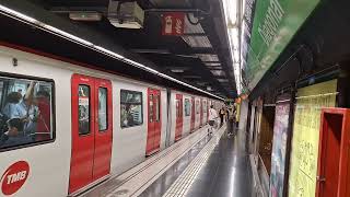 Metro Barcelona L3 Series 5000 y 7000 Saliendo de Diagonal [upl. by Matta769]