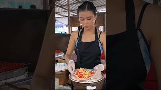 Beautiful Thai Girl sells Papaya Salad near Pattaya shorts [upl. by Bud]