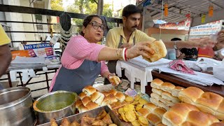 Kalpana Aunty Serves Biggest Vadapav in Mumbai  Indian Street Food [upl. by Grory475]