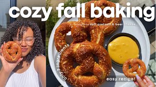 Easy Homemade Pretzels with Beer Cheese Dip 🍂  7 Ingredients Fall Baking Recipe [upl. by Germin]