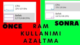 RAM KULLANIMINI DÜŞÜRME  Windows Ram Kullanımı Azaltma [upl. by Ssej]