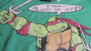 Tmnt Teenage Mutant Ninja Turtles Vintage CMON JUST TRY IT Raphael Long Sweater Shirt [upl. by Eugenius]