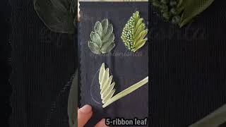 Basic ribbon leaf embroidery no5 fashionishta ytshorts ribbonembroiderytutorial beginners [upl. by Enomaj935]