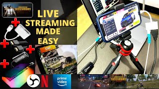 Streaming with iPhone  lightning to hdmi  Oxlaw video capture card  OBS [upl. by Naerda]