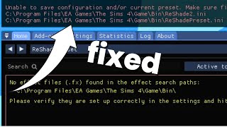 Unable to Save Preset Reshade  The Sims 4 [upl. by Alton]