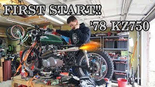 KZ750 scrambler First start with custom exhaust [upl. by Evelinn]