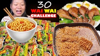 30 Wai Wai Noodles Challenge🤩With Chicken Adobo  Eating Noodles  Nepali Mukbang [upl. by Reppiks524]