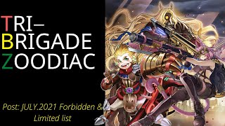 TRIBRIGADE ZOODIAC DECK 2021 POST JULY BANLISTGAMEPLAY [upl. by Harrak]