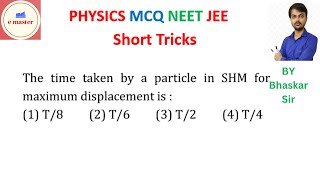 The time taken by a particle in SHM for maximum displacement is [upl. by Wendelin]