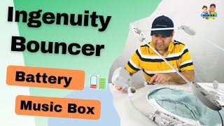 Ingenuity Automatic Bouncer Battery Change  Remove Music Box Fast [upl. by Tserof]