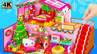 Build Amazing Hello Kitty Christmas House and Decorate Xmas Tree for Holiday 🎄 DIY Miniature House [upl. by Anas888]