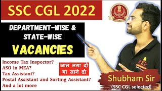 SSC CGL 2022 Statewise and Departmentwise Vacancies [upl. by Htrap]