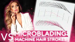 Microblading vs Machine Hair Strokes  whats the difference between [upl. by Subocaj]