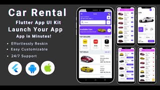 car rental app  flutter [upl. by Minnaminnie273]