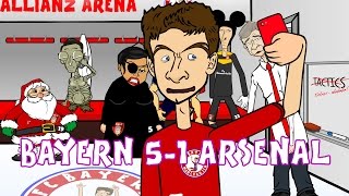 😂BAYERN MAMBO No 51 Ep1😂 Bayern Munich 51 Arsenal Champions League 2015 Parody Goals Highlights [upl. by Nitza]