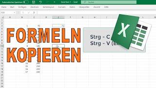 Excel Formeln mit Copy and Paste kopieren und einfügen  SCHNELLE Anleitung [upl. by Terb]