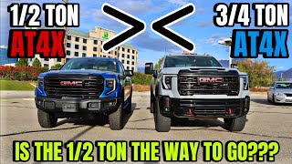 2024 GMC Sierra 2500 AT4X VS Sierra 1500 AT4X Is The Half Ton The Better Buy [upl. by Akilak]