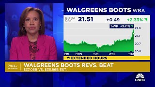 Walgreens tops quarterly revenue estimates but narrows profit outlook in ‘challenging’ economy [upl. by Annmarie454]