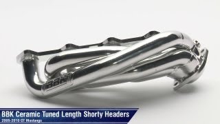 Mustang BBK Chrome and Ceramic Tuned Length Shorty Headers 0510 GT Review [upl. by Irmo]