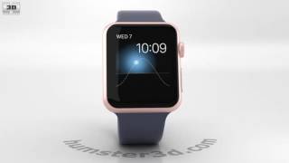 Apple Watch Series 2 42mm Rose Gold Aluminum Case Midnight Blue Sport Band 3D model by 3DModelsorg [upl. by Satsoc]