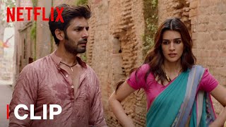 Kartik Aaryan amp Kriti Sanon Confront Pankaj Tripathi  Luka Chuppi  Netflix India [upl. by Anaibib317]