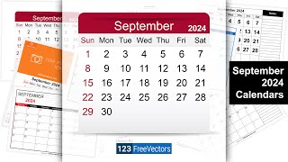 September 2024 Calendar  123FreeVectors [upl. by Gladstone]