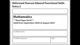 Functional Skills Maths E2 Past Paper 6 Pearson Edexcel [upl. by Meehaf559]