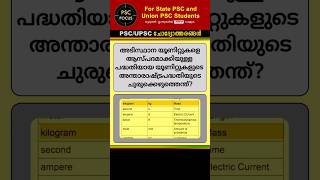 അടിസ്ഥാന യൂണിറ്റുകളെ ആസ്പദമാക്കിയുള്ള പദ്ധതിയായ യൂണിറ്റുകളുടെ അന്താരാഷ്ട്ര പദ്ധതിയുടെ ചുരുക PSC [upl. by Arabeila571]