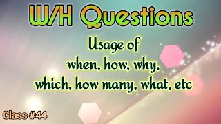 Learn English through Tamil Class 44 WH questions [upl. by Medarda]