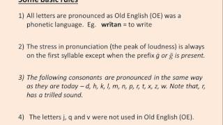 Old English Pronunciation 1 [upl. by Auqkinahs578]