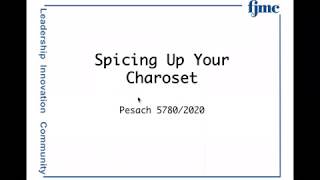 Spicing Up Tradition Sephardic Charoset [upl. by Sonitnatsnoc400]