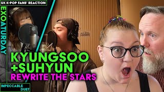 Doh Kyungsoo and Lee Suhyun  Rewrite The Stars Cover  UK KPop Fans Reaction [upl. by Inotna202]