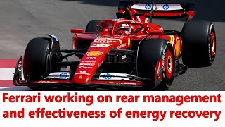 F1 Ferrari work on low and high speed transition rear management efficiency and energy recovery [upl. by Canty]