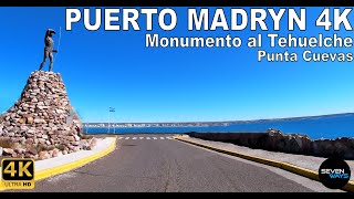 4K PUERTO MADRYN  MONUMENTO AL TEHUELCHE  PUNTA CUEVAS  PASEO COSTERO  CHUBUT [upl. by Manuel]