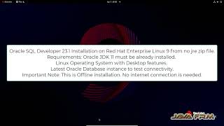 Oracle SQL Developer 23 Installation on RHEL 9 and connect Oracle Database 23c FREE [upl. by Lewendal]