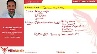 Hipercalcemia  Endocrinología  Villamedic Clínicas 2021 [upl. by Aniala]