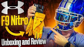 Under Armour F9 Nitro Receiver Gloves Unboxing and Review [upl. by Essirahc]