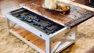 DIY Concealment Coffee Table  Farmhouse  Full Build [upl. by Noffihc]